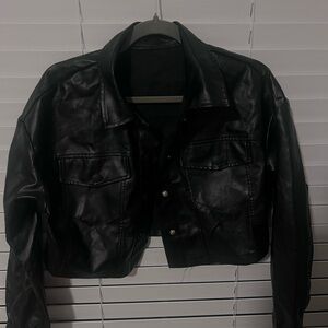 SHEIN Black Women's Leather Jacket